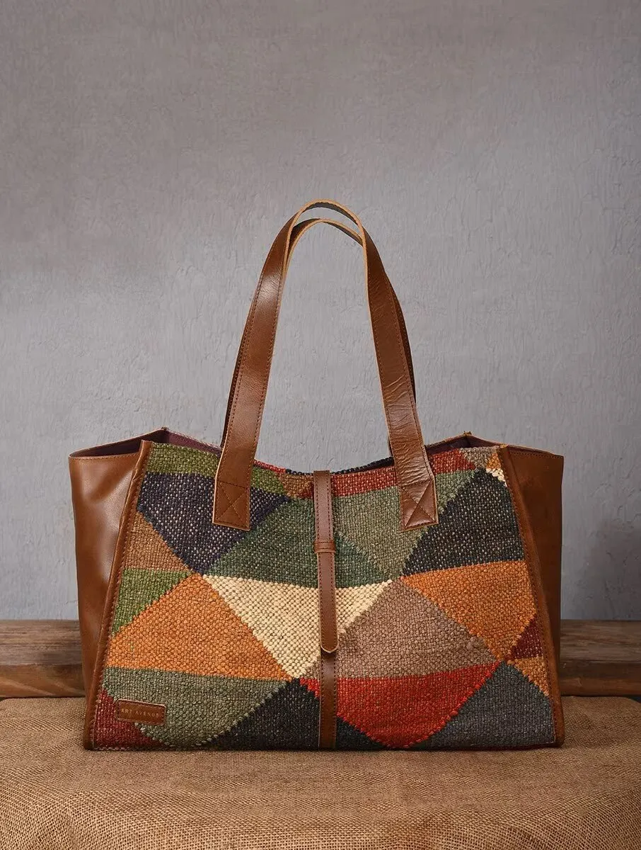 UMBRA - KILIM & LEATHER HAND BAG