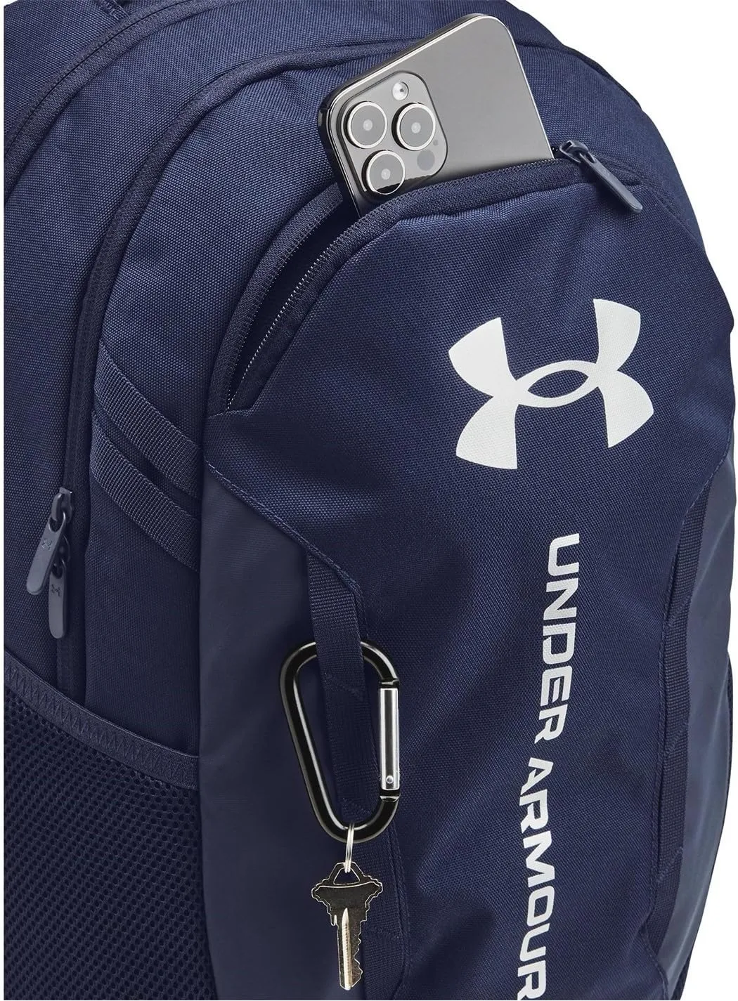 Under Armour Unisex-Adult Hustle 6.0 Backpack, (411) Midnight Navy/Midnight Navy/Metallic Silver, One Size Fits Most