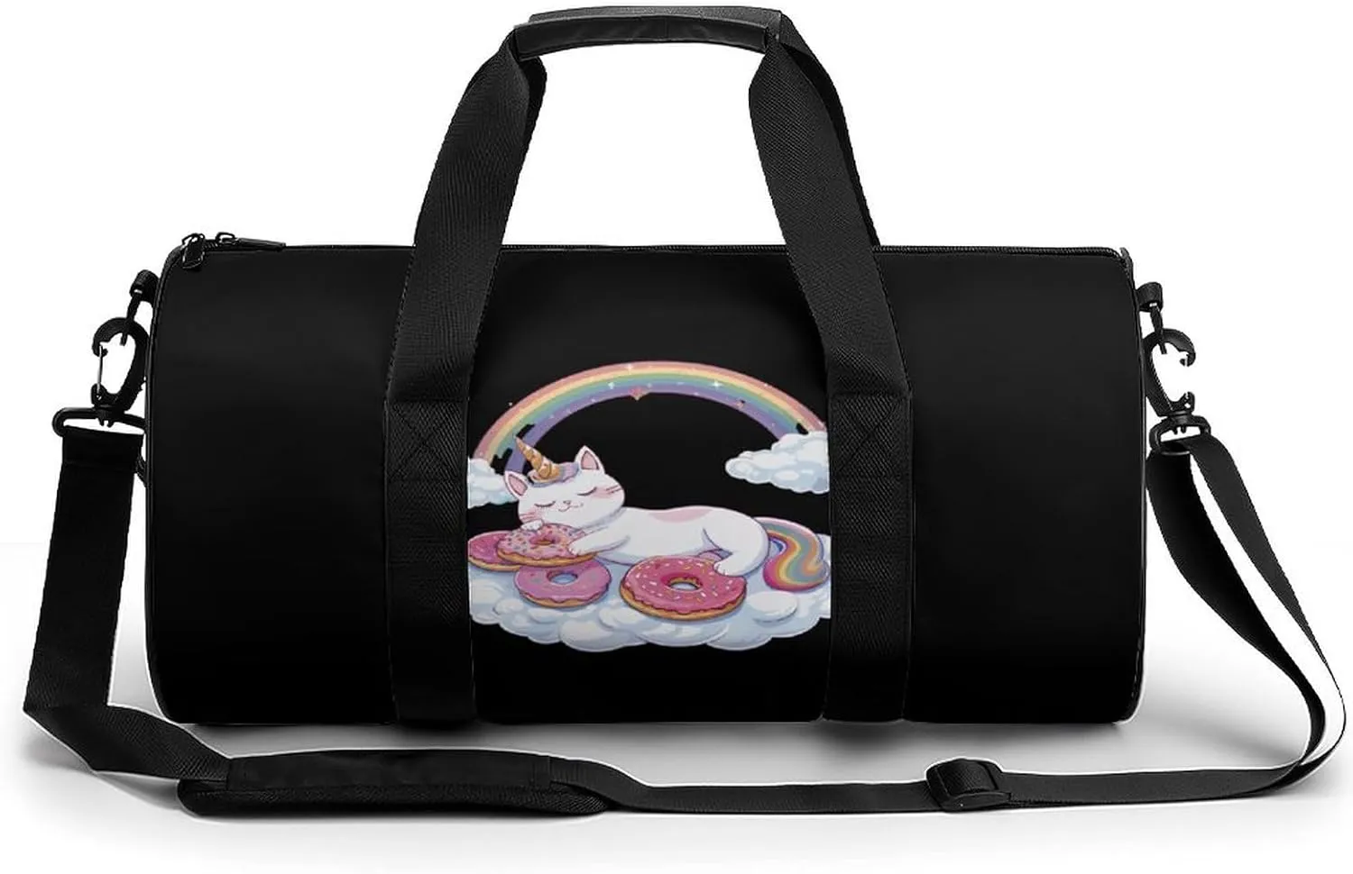 Uni-Corn Cat Gym Bag Travel Waterproof Duffel Bag Carryon Overnight Bags Tote Bags for Sports