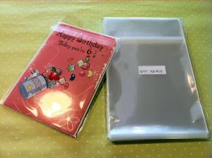 UNIQUEPACKING 500 Pcs 5 7/16 X 7 1/4 Clear A7  (P) Card Resealable Protective Cello/Cellophane Bags Good for 5x7 Card Item - Tape Strip on Body