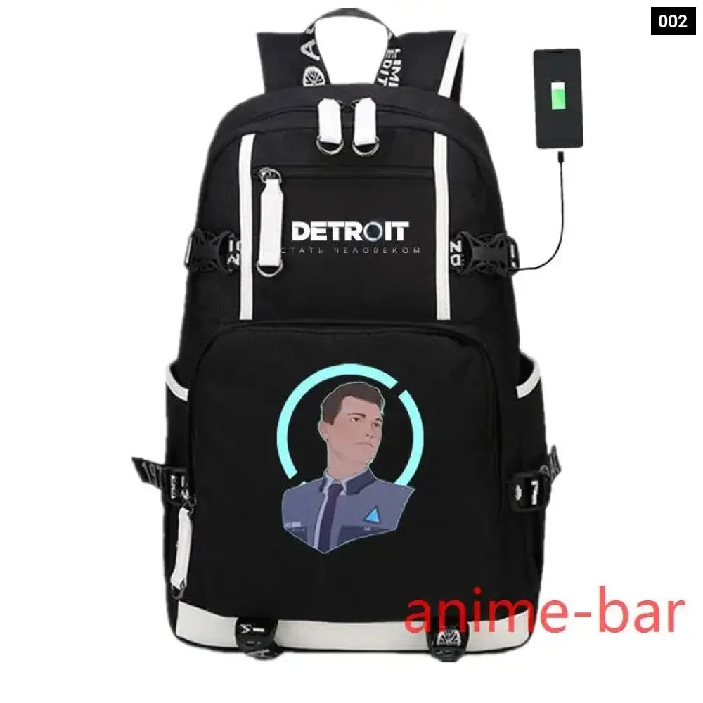 Unisex Hot Game Detroit Become Human Kids Laptop School Bag