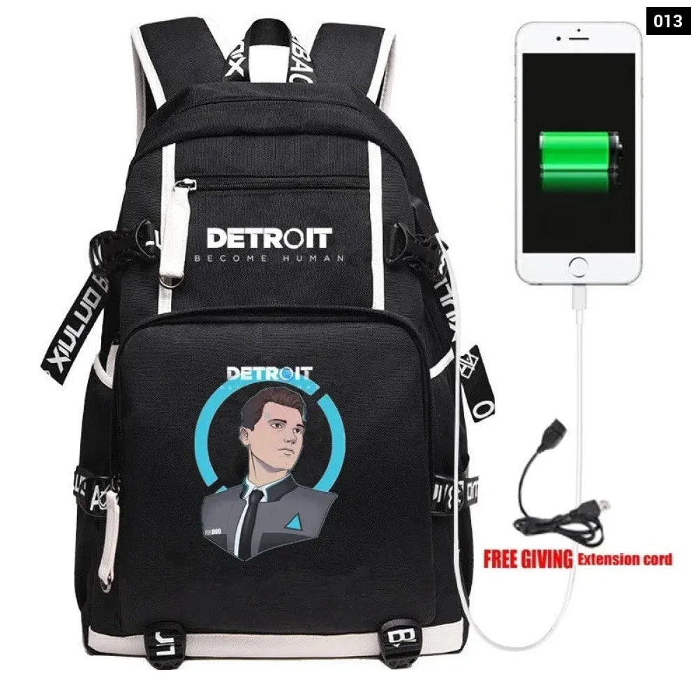 Unisex Hot Game Detroit Become Human Kids Laptop School Bag