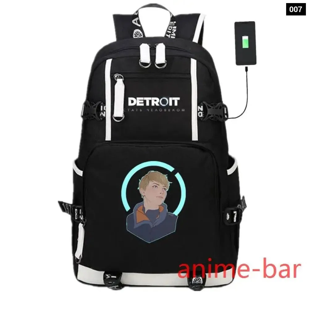Unisex Hot Game Detroit Become Human Kids Laptop School Bag