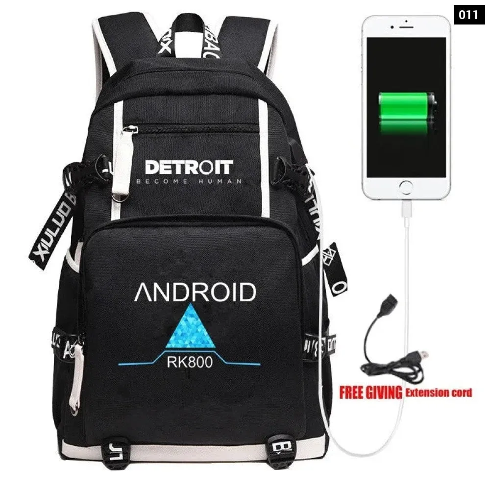 Unisex Hot Game Detroit Become Human Kids Laptop School Bag