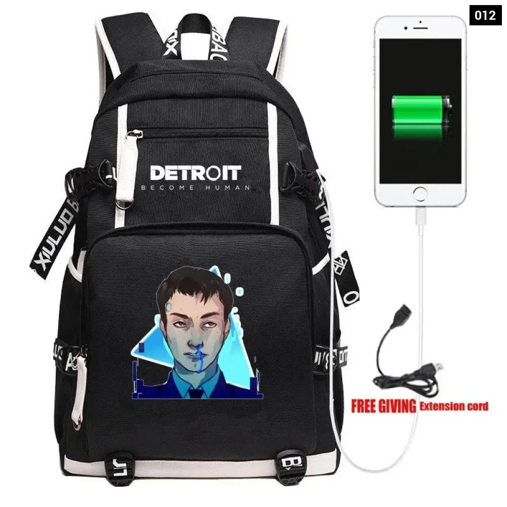 Unisex Hot Game Detroit Become Human Kids Laptop School Bag