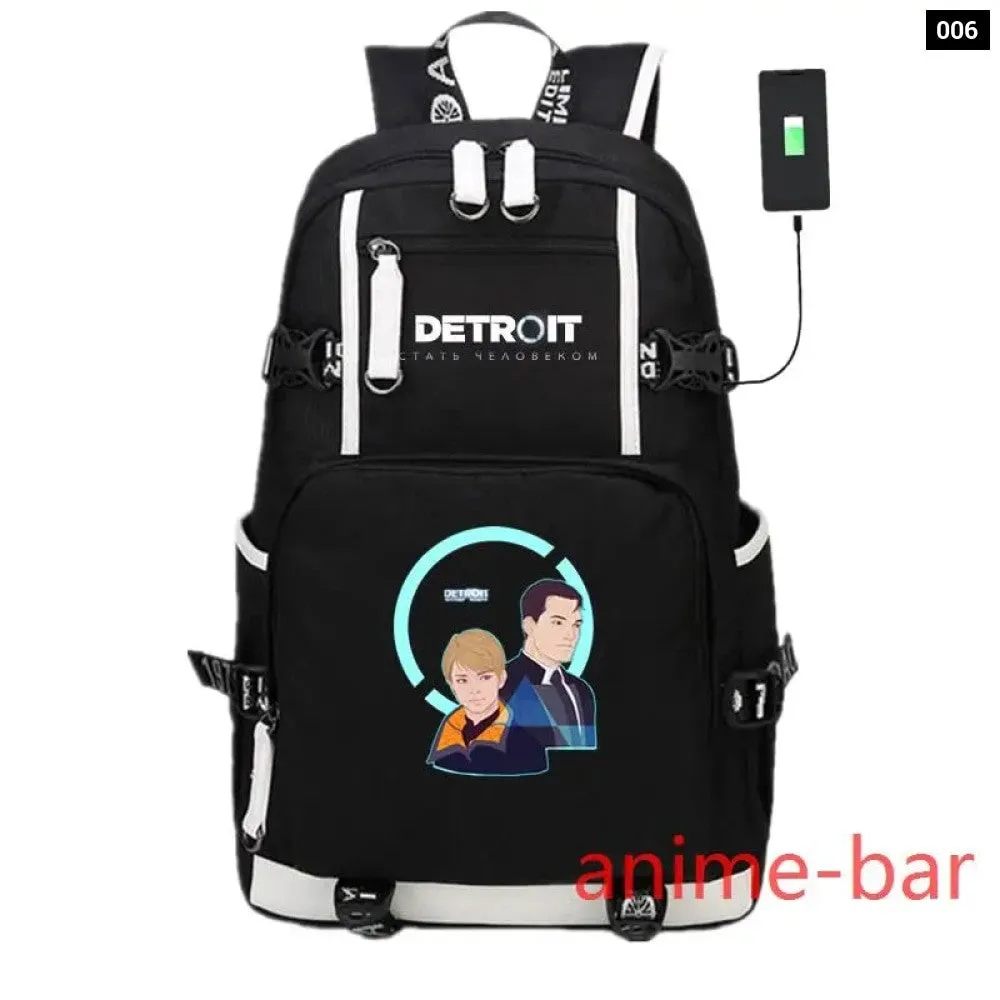 Unisex Hot Game Detroit Become Human Kids Laptop School Bag