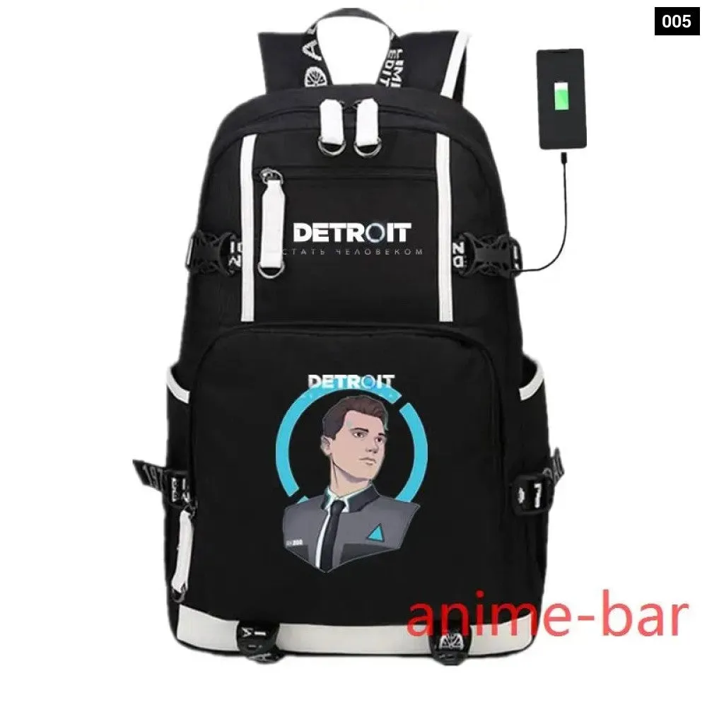 Unisex Hot Game Detroit Become Human Kids Laptop School Bag