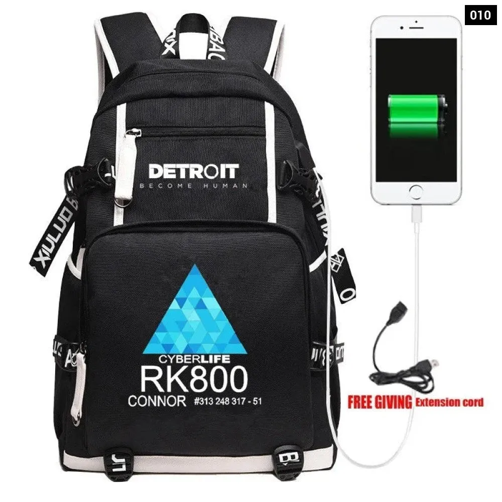 Unisex Hot Game Detroit Become Human Kids Laptop School Bag