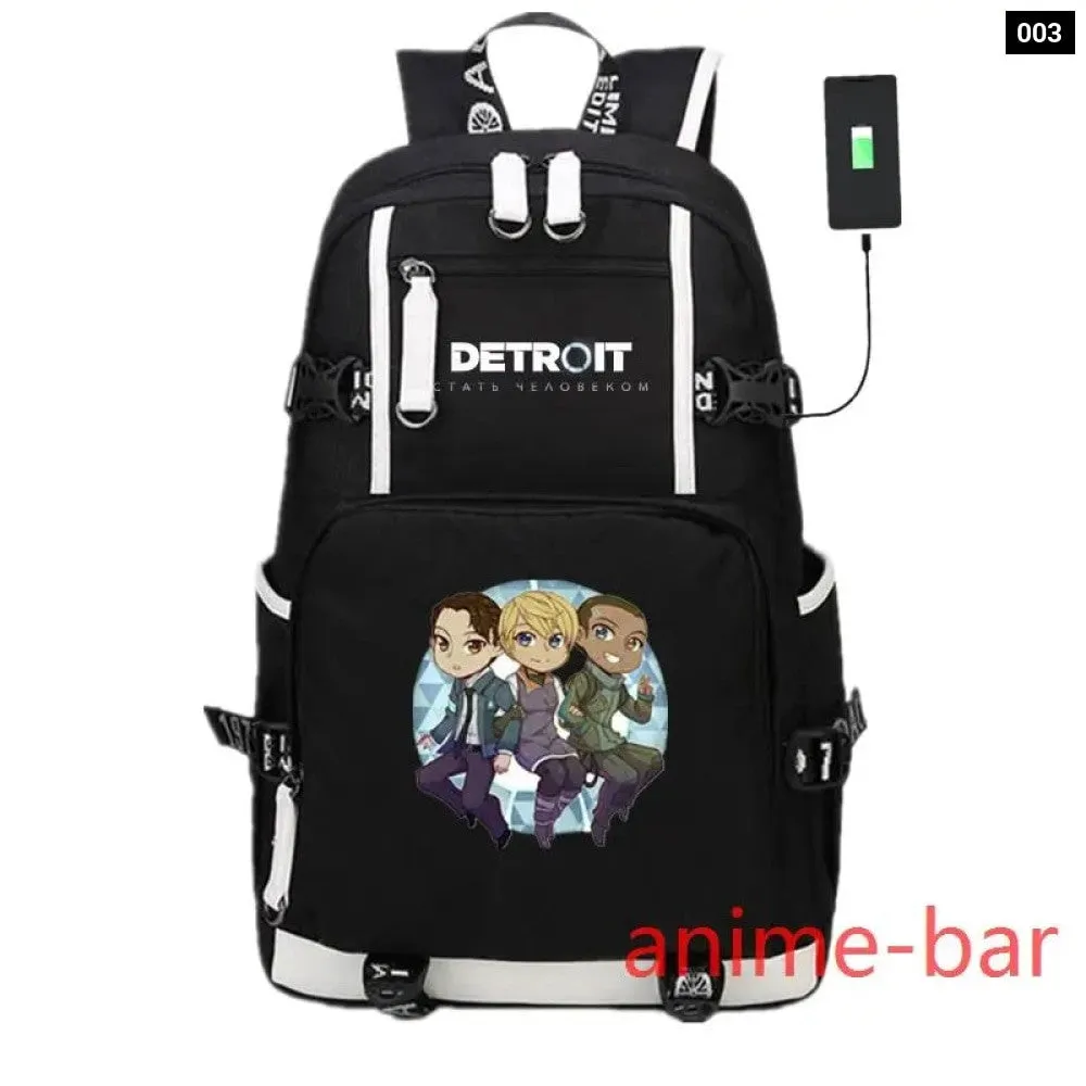 Unisex Hot Game Detroit Become Human Kids Laptop School Bag
