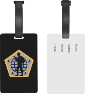 United States Army Human Resources Command Shoulder Sleeve Insignia Luggage Tags for Suitcases Travel Tags ID Labels for Women Men Travel Bag Luggage Accessories
