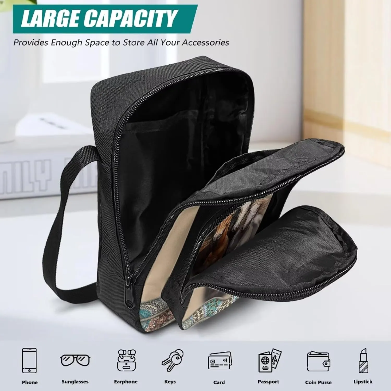 Uourmeti Crossbody Purse Bags for Women Travel Shoulder Bag Small Messenger Bag