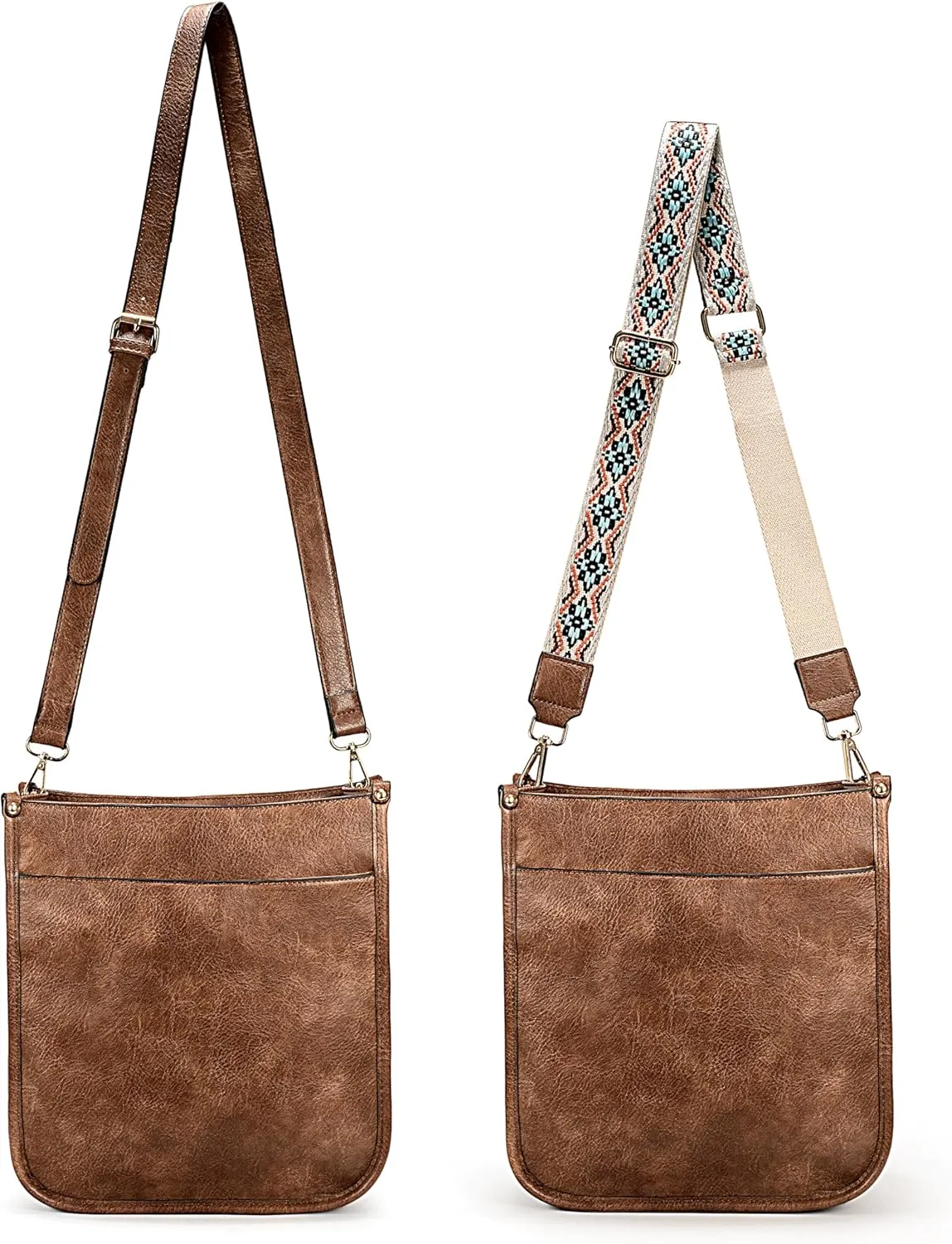 Uromee Crossbody Bags for Women Trendy Vegan Leather Multi Pocket Tassel Ladies Shoulder Handbag Purse Adjustable Strap