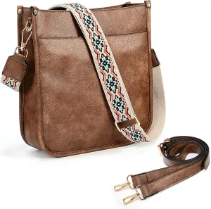 Uromee Crossbody Bags for Women Trendy Vegan Leather Multi Pocket Tassel Ladies Shoulder Handbag Purse Adjustable Strap