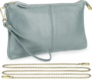 Uromee Wristlet Wallet Clutch Purses for Women Genuine Leather Crossbody Bag Handbag with Detachable Shoulder Chain