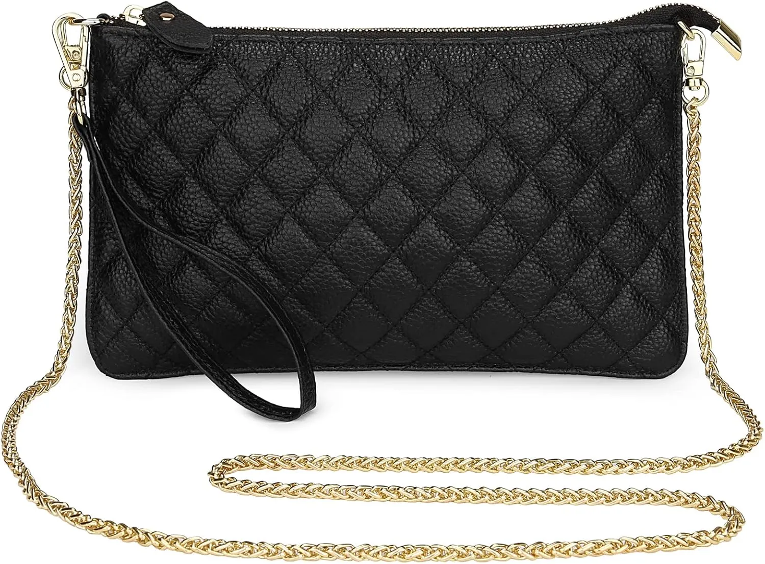 Uromee Wristlet Wallet Clutch Purses for Women Genuine Leather Crossbody Bag Handbag with Detachable Shoulder Chain