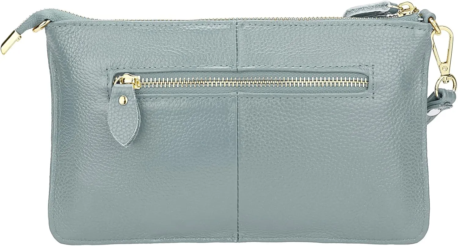 Uromee Wristlet Wallet Clutch Purses for Women Genuine Leather Crossbody Bag Handbag with Detachable Shoulder Chain