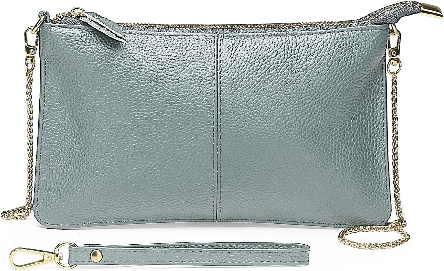 Uromee Wristlet Wallet Clutch Purses for Women Genuine Leather Crossbody Bag Handbag with Detachable Shoulder Chain