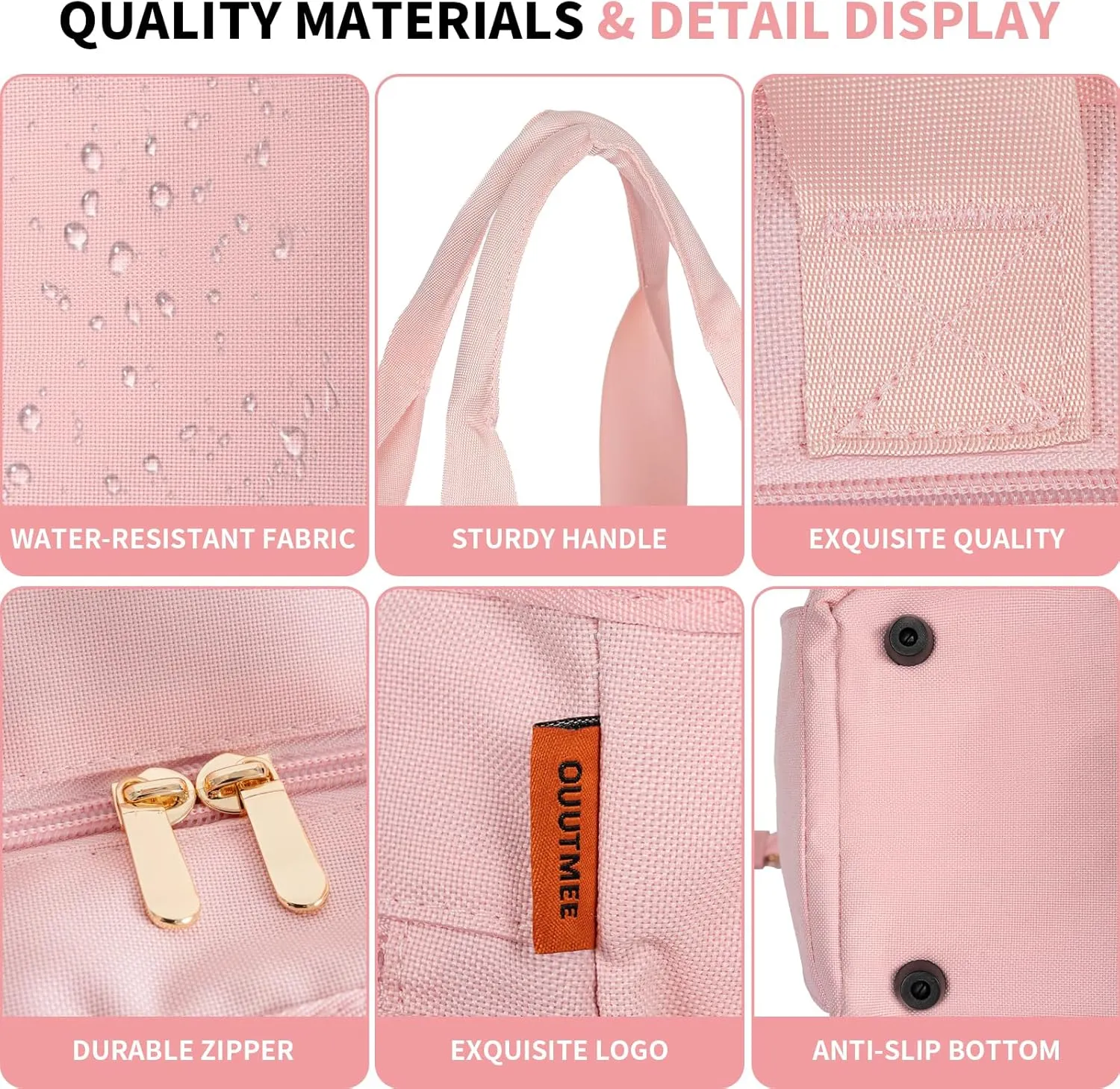 Utility Tote Bag for Women, Multi Pockets Shoulder Bag with Zipper, Laptop Handbag for Teacher, Working Women, Nurses
