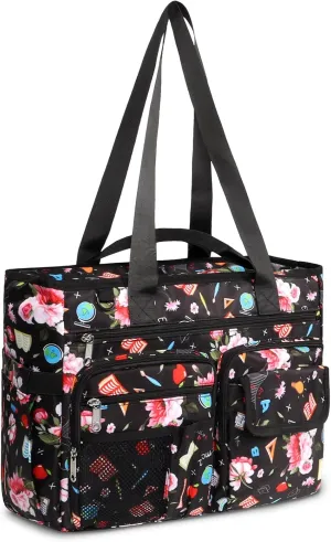 Utility Tote Bag for Work Women Teacher Nurse Diaper Carry on Travel Gift Nurse Teaching Nursing School Student Graduation (PINK)