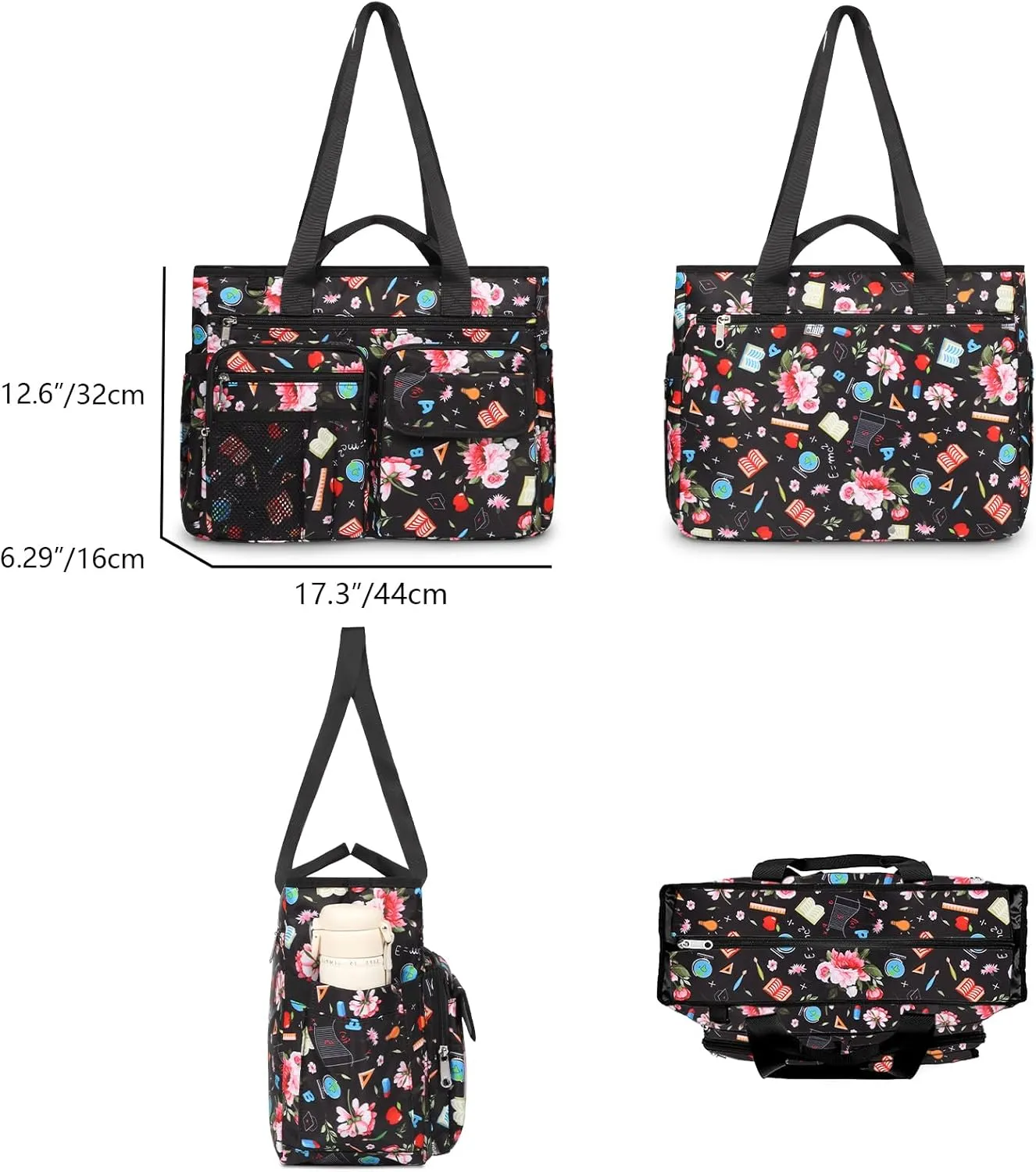 Utility Tote Bag for Work Women Teacher Nurse Diaper Carry on Travel Gift Nurse Teaching Nursing School Student Graduation (PINK)