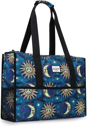 Utility Tote Bag with Laptop Compartment Luggage Sleeve Zippered Multi-pocket Commute Shoulder Purse for Nursing/Work