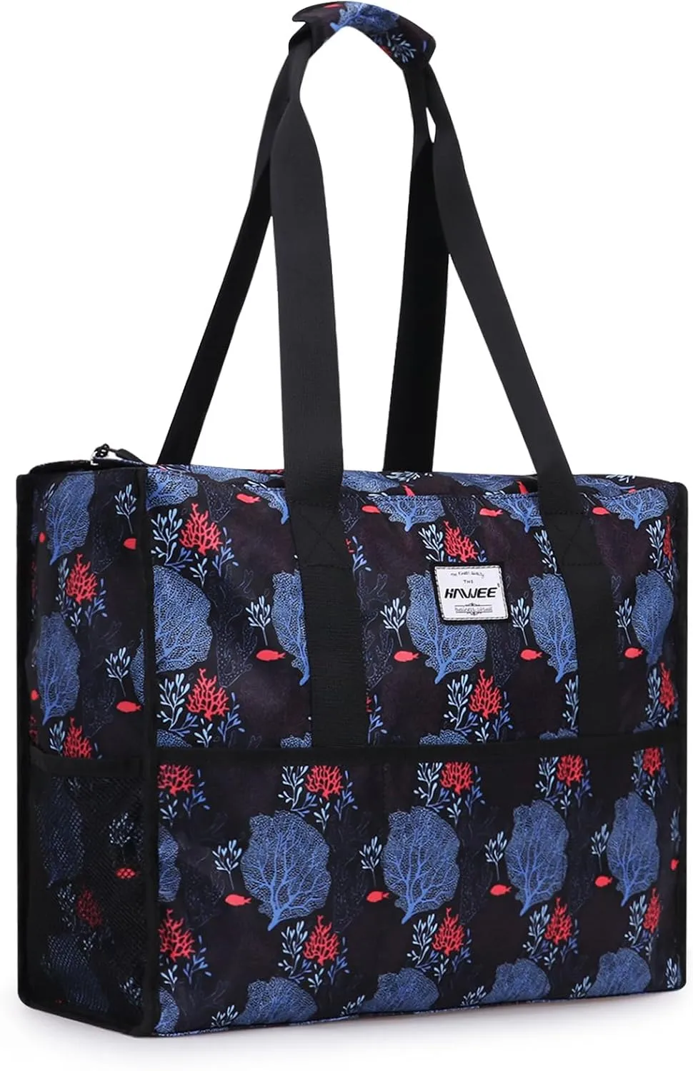 Utility Tote Bag with Laptop Compartment Luggage Sleeve Zippered Multi-pocket Commute Shoulder Purse for Nursing/Work