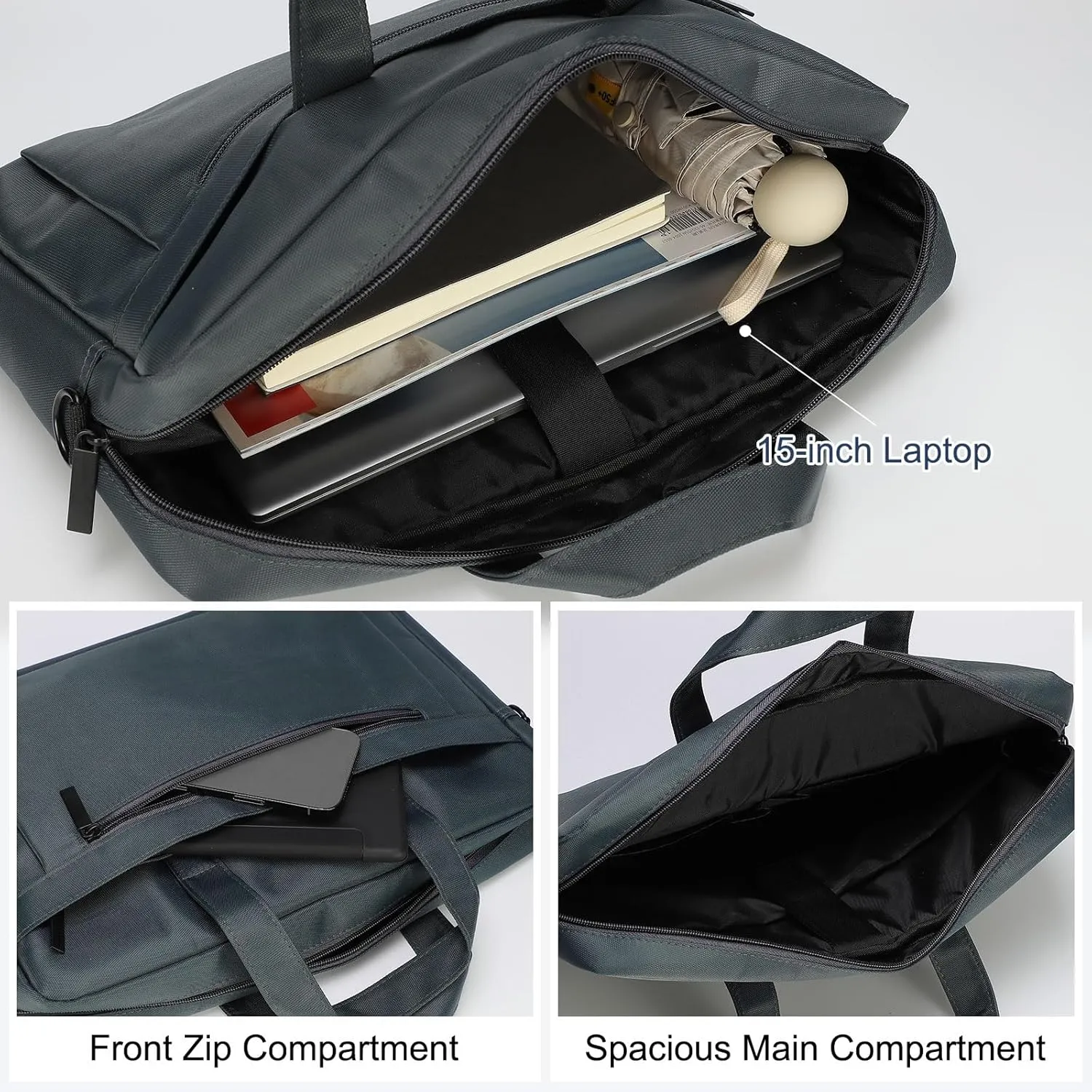 uxcell Laptop Briefcase Bag Oxford Removable with Adjustable Shoulder Strap for Business Travel