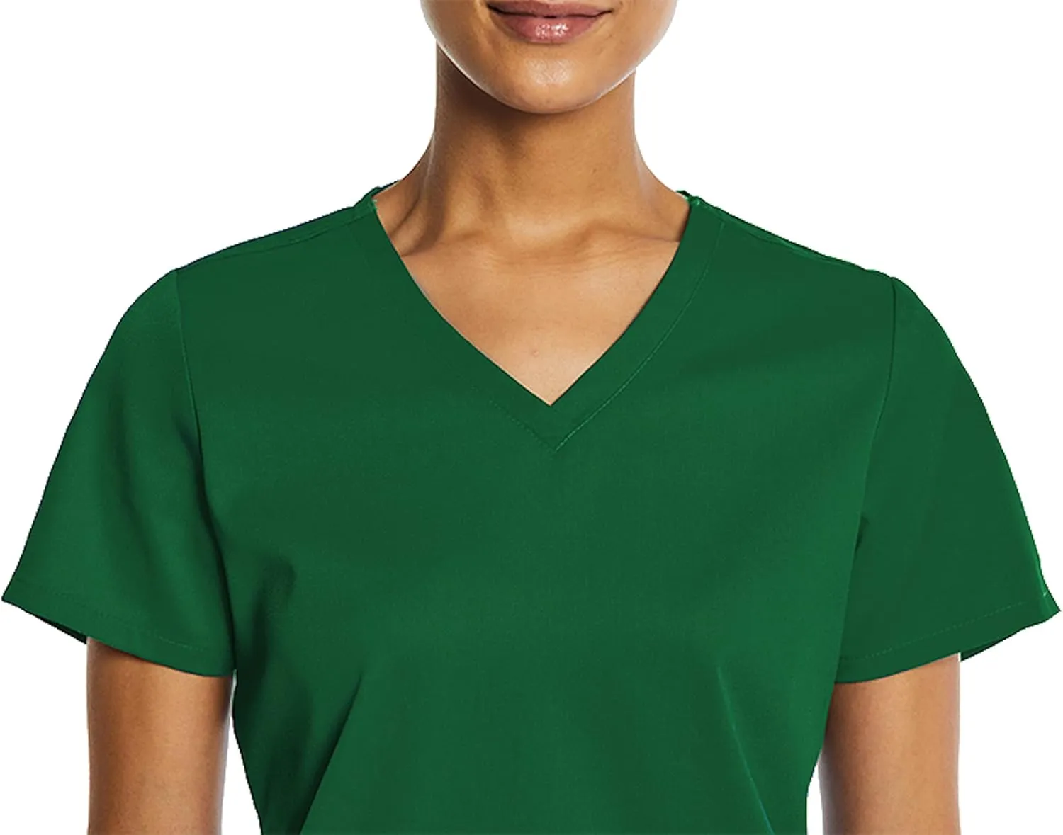V-Neck Scrub Top for Women 2 Pocket 4-Way Stretch for Medical Dental Spa EL9105