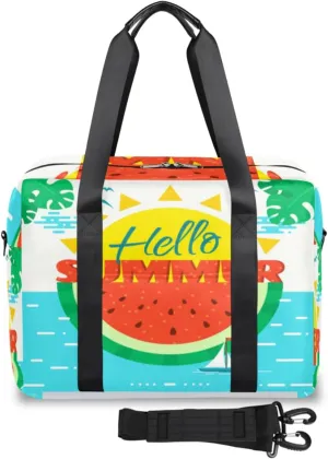 Vacation Relaxation Sun Concept Weekender Bag, Waterproof Travel Duffel Bags, Overnight Bags for Women, Duffel Bag with Trolley Sleeve, For Men Travel Business Gym Gift