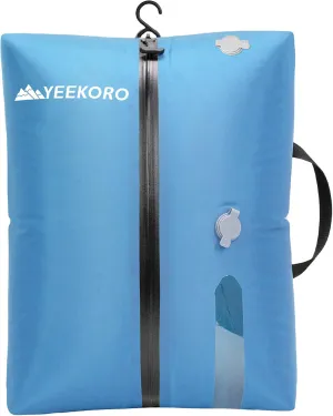 Vacuum Bags for Travel, Professional IP67 Reusable Vacuum Compression Bags for Travel Suitcases, Durable Space Saver Bag (1 PACK BLUE,No Pump)