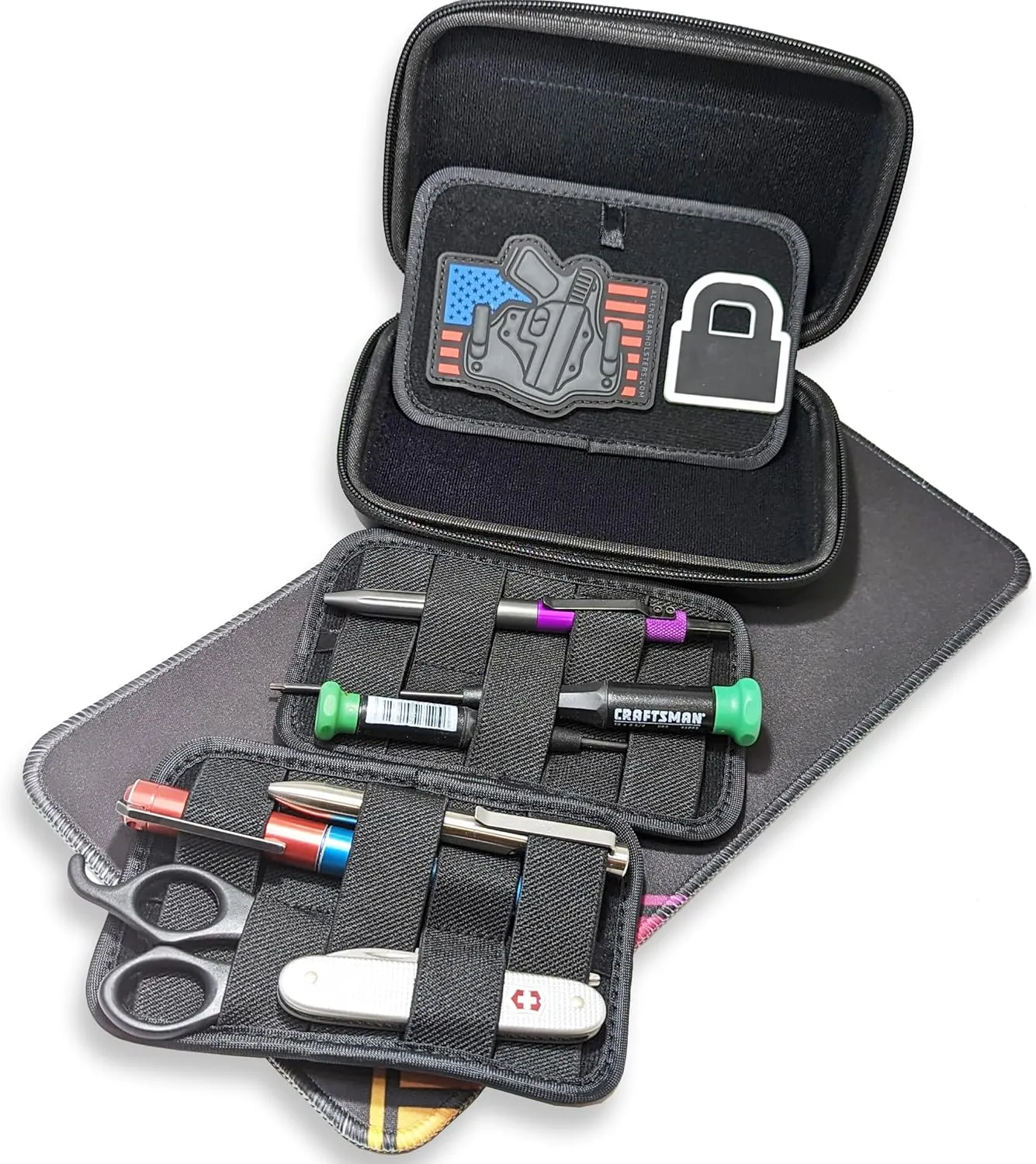 Vault Nano Protective Mini Travel Case in Matte Black, Carbon, Green Carbon, White Carbon, Purple Carbon and Orange Carbonwith Zipper Closure (White Carbon)