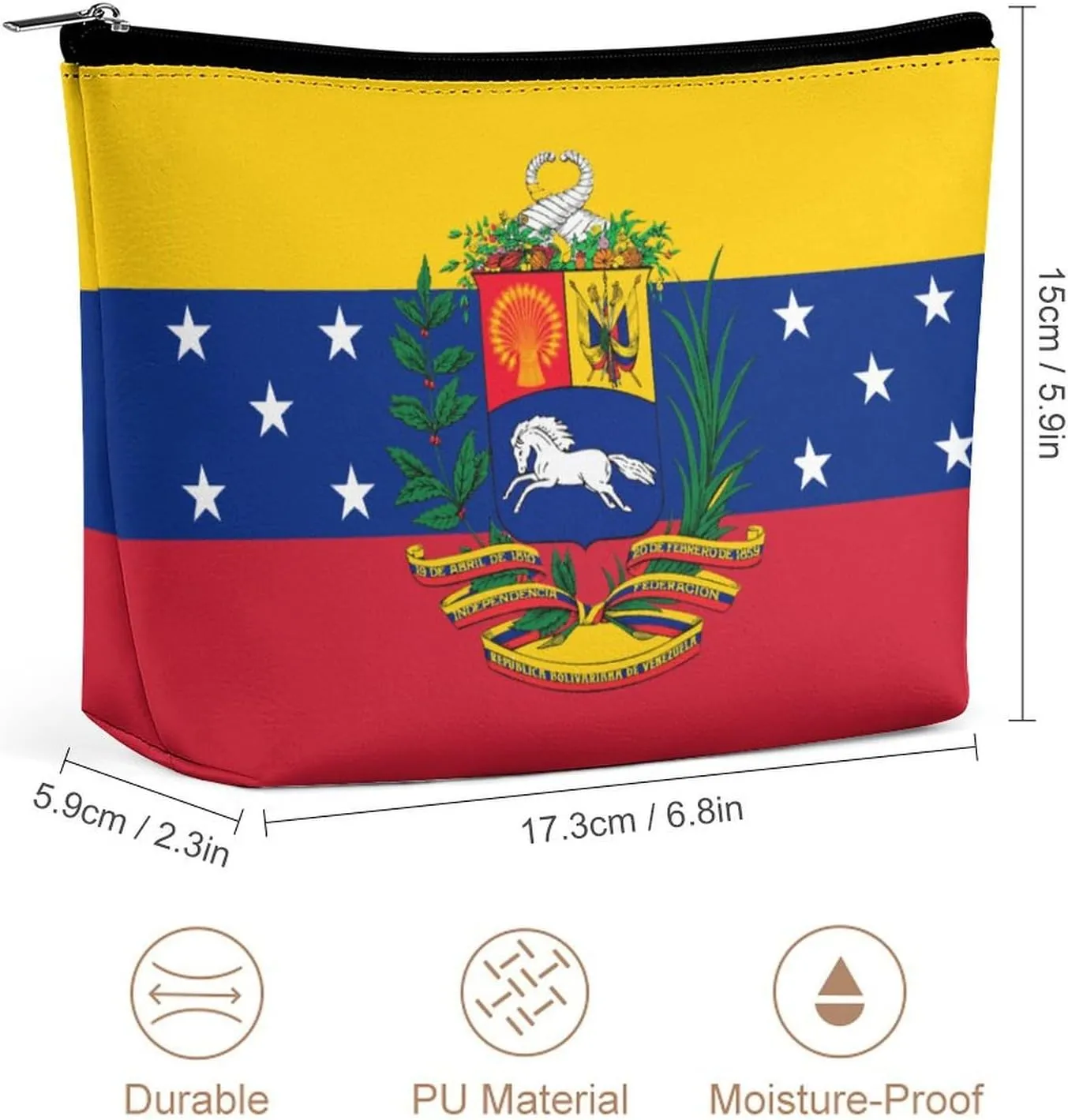 Venezuelan Flag Portable Travel Storage Cosmetic Bag,large Capacity Wash Bag One Size