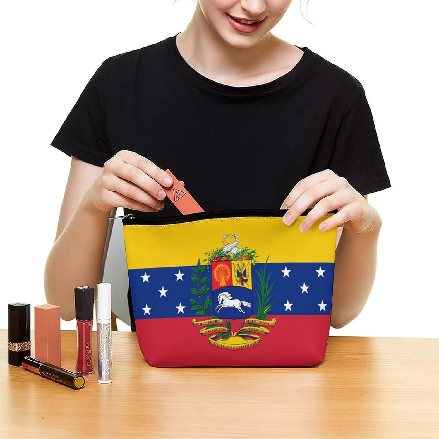 Venezuelan Flag Portable Travel Storage Cosmetic Bag,large Capacity Wash Bag One Size