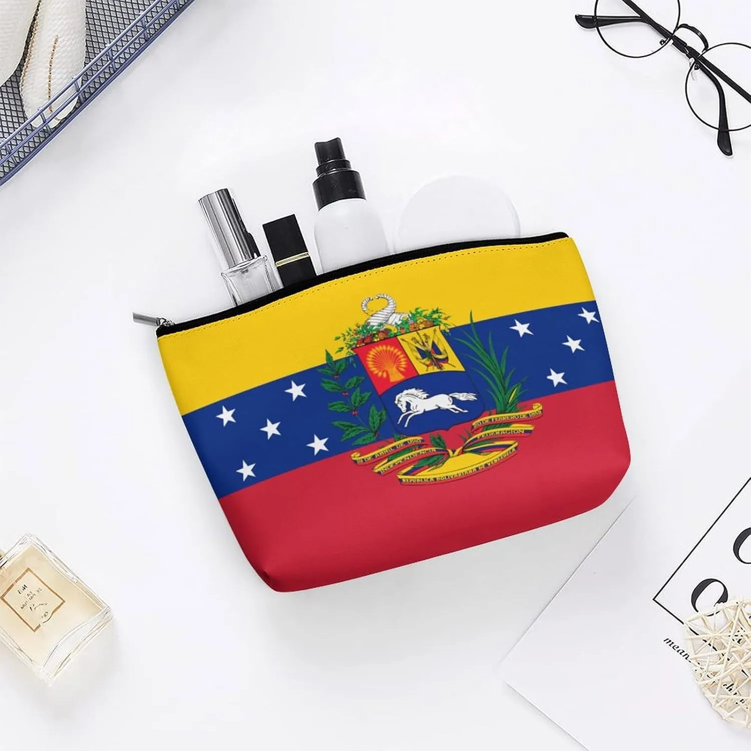 Venezuelan Flag Portable Travel Storage Cosmetic Bag,large Capacity Wash Bag One Size