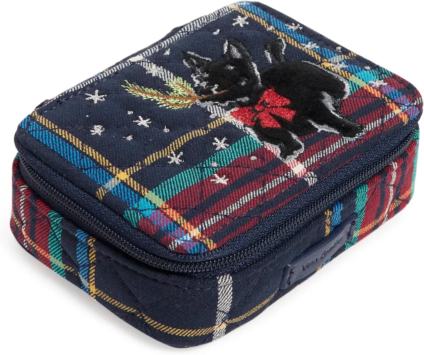 Vera Bradley Women's Cotton Travel Pill Organizer, Tartan Plaid - Recycled Cotton, One Size