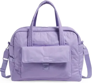 Vera Bradley Women's Cotton Utility Travel Bag, Lavender Petal - Recycled Cotton, One Size