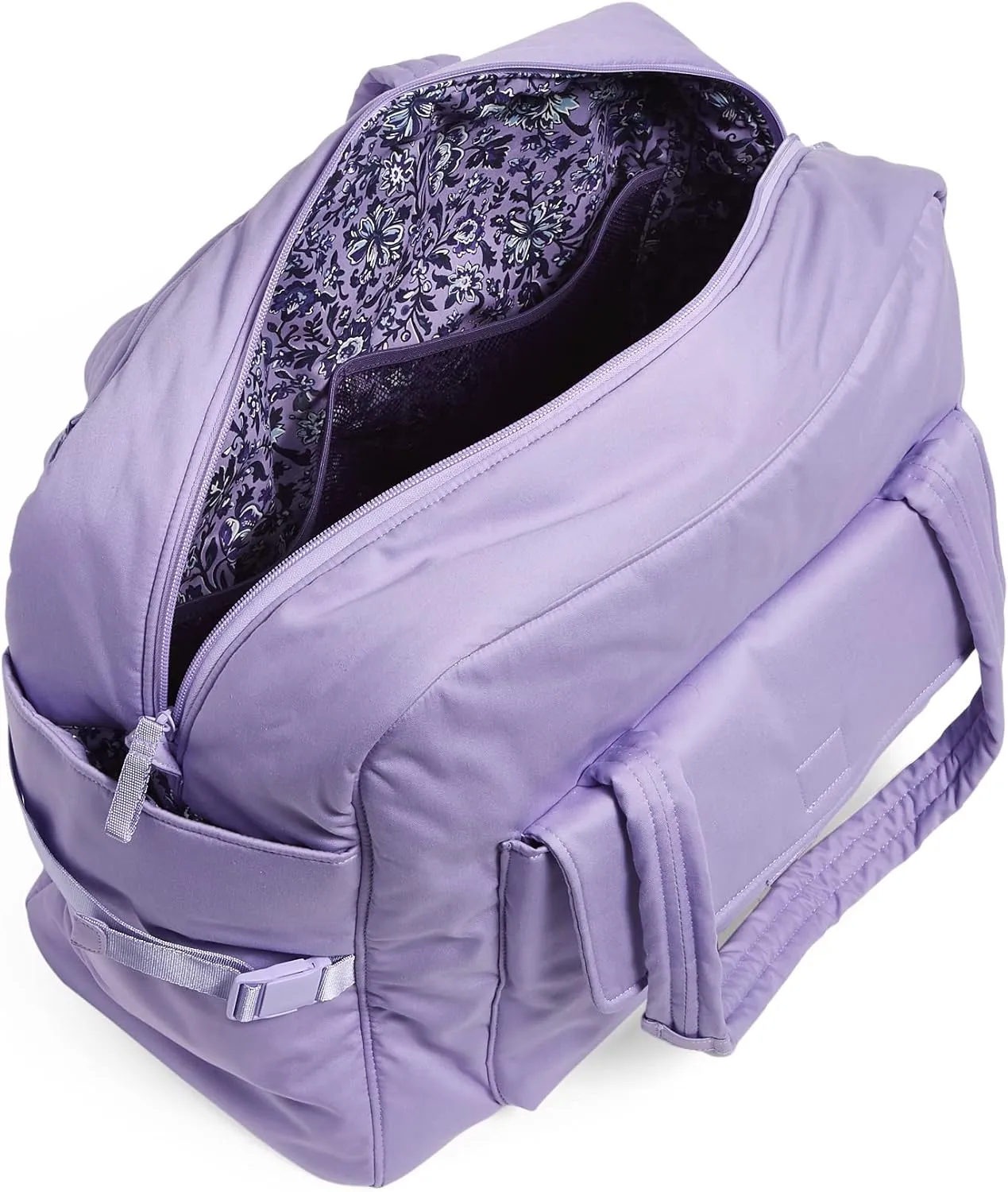 Vera Bradley Women's Cotton Utility Travel Bag, Lavender Petal - Recycled Cotton, One Size