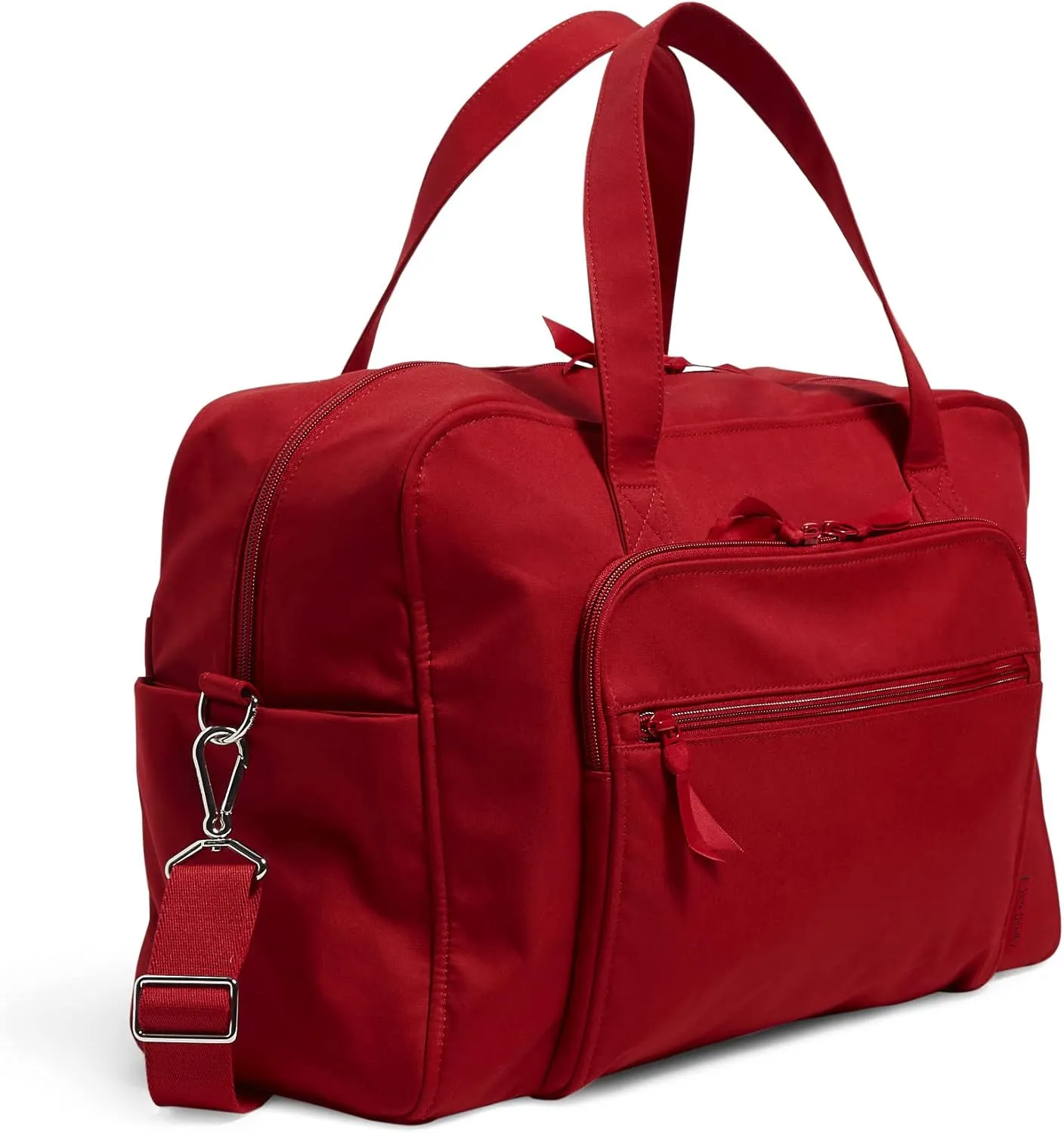 Vera Bradley Women's Cotton Weekender Travel Bag, Cardinal Red - Recycled Cotton, One Size