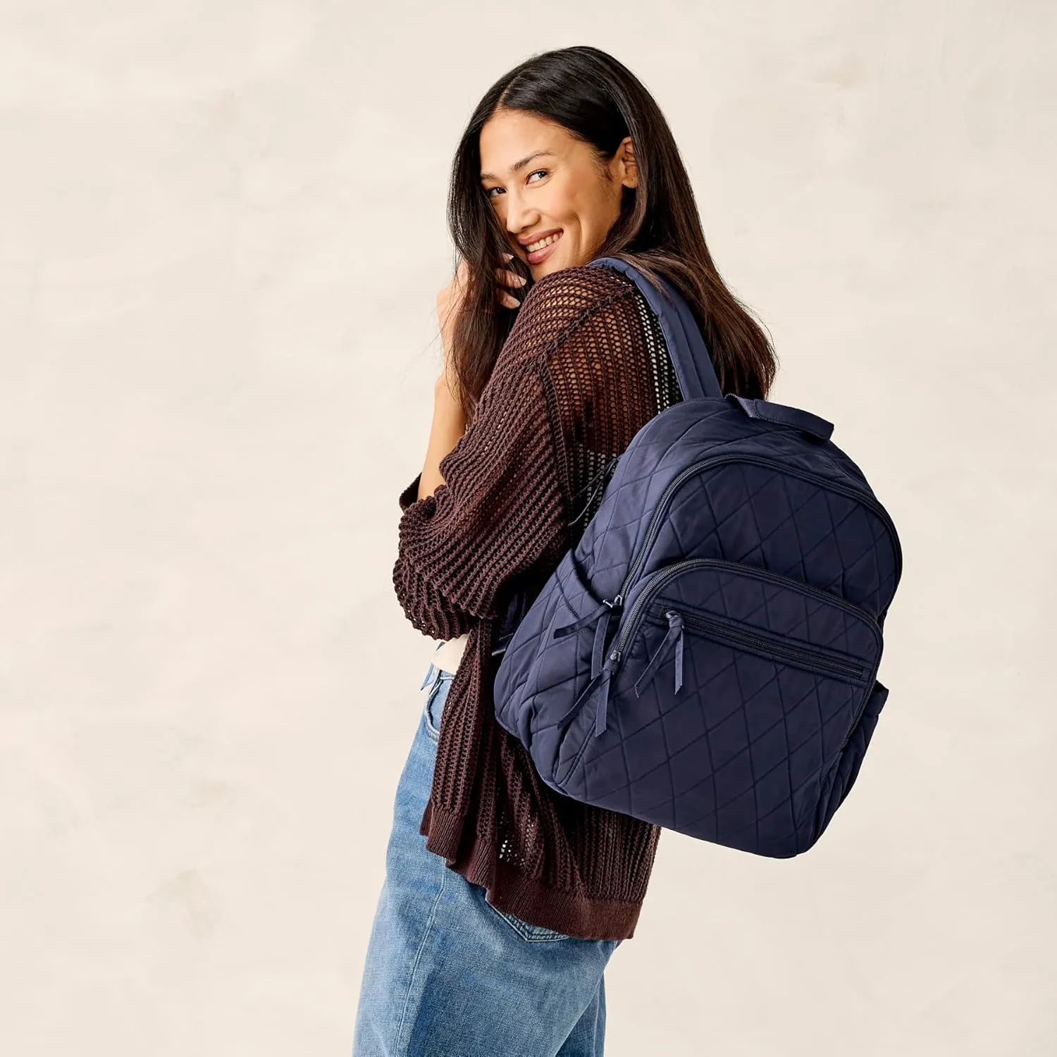 Vera Bradley Women's Performance Twill Bancroft Backpack, Peacoat, One Size