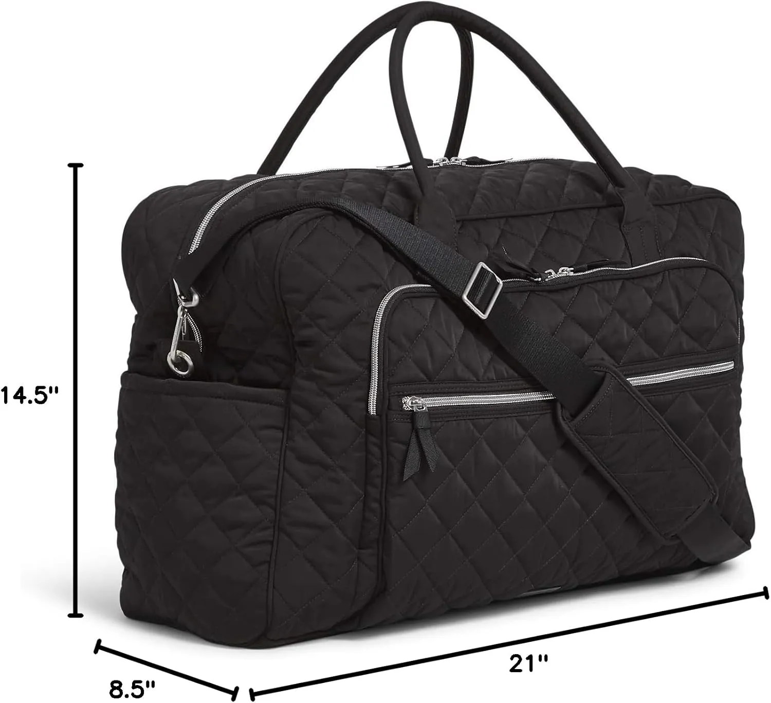 Vera Bradley Women's Performance Twill Grand Weekender Travel Bag, Black, One Size