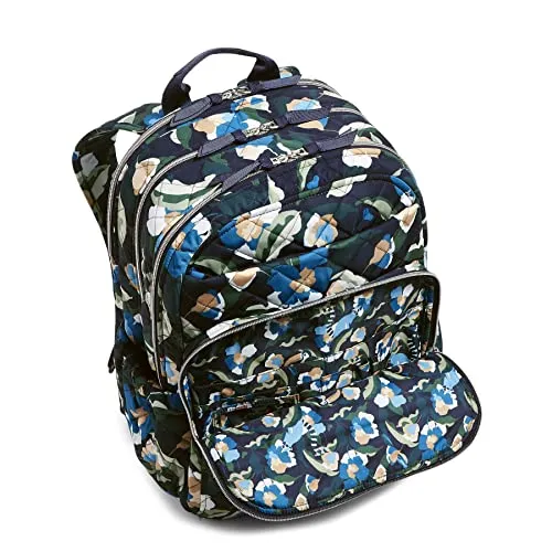 Vera Bradley Women's Performance Twill XL Campus Backpack, Immersed Blooms, One Size