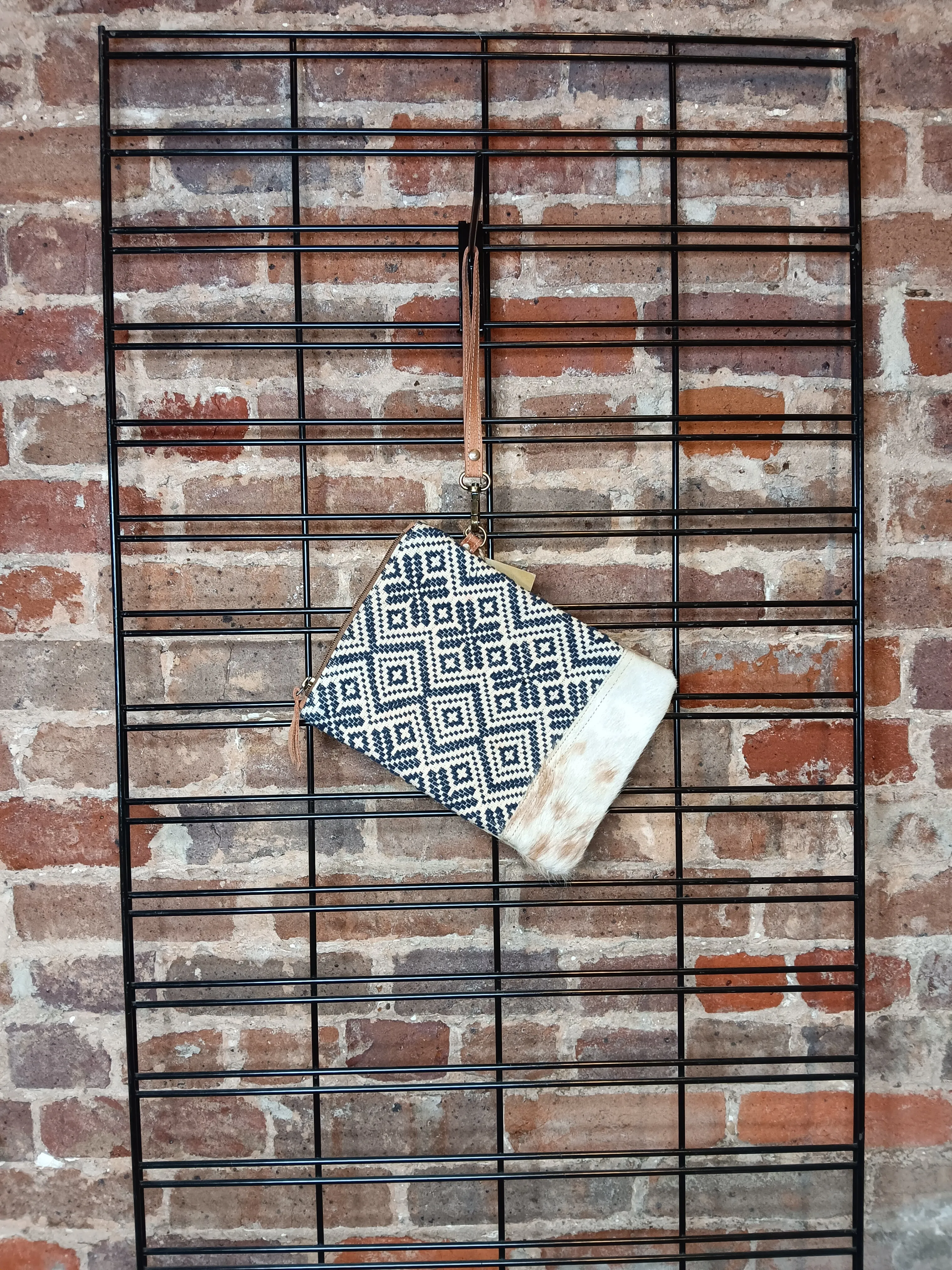 Vertical Blue Wristlet