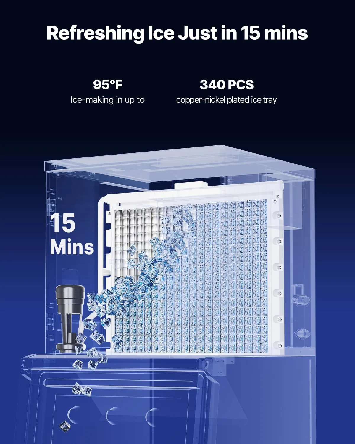 VEVOR Commercial Ice Maker Machine-Head 800 lbs/24 h, 26 Inch Stainless Steel Industrial Ice Machine, Self-Cleaning and Scheduled Ice Making, Modular Ice Cube Machine for Restaurant Hotel - Head Only