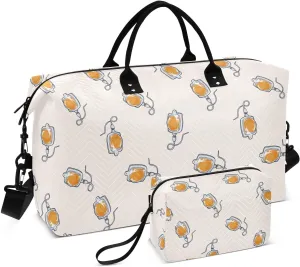 VIGTRO Travel Duffel Bag Weekender Overnight Bag with Toiletry Bag Funny Drip Pattern Printed, Carry On Luggage Bag for Hospital Gym Travel Business, 2 Pcs Set