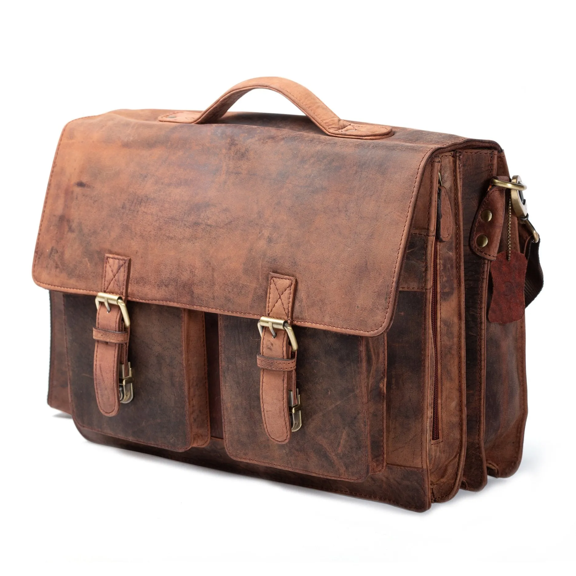 Vintage Leather Messenger Bag - Toledo