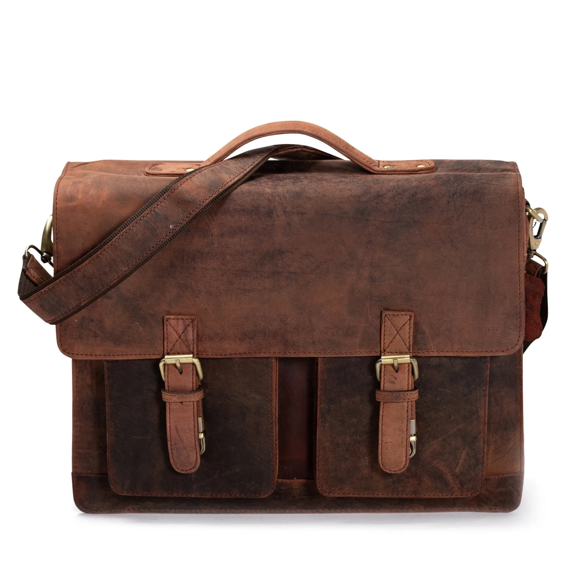 Vintage Leather Messenger Bag - Toledo