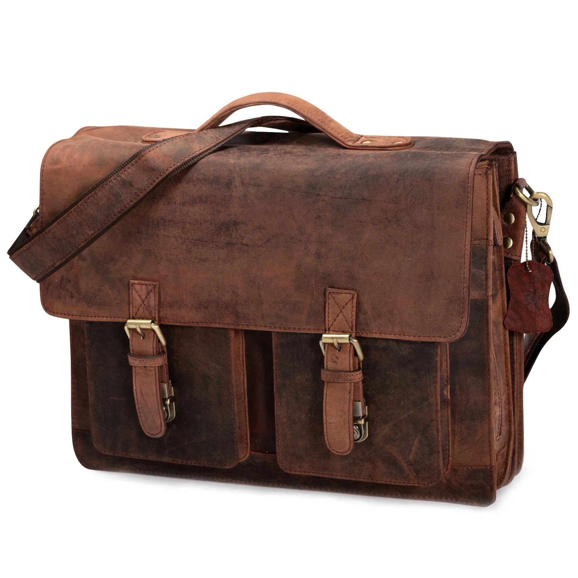 Vintage Leather Messenger Bag - Toledo