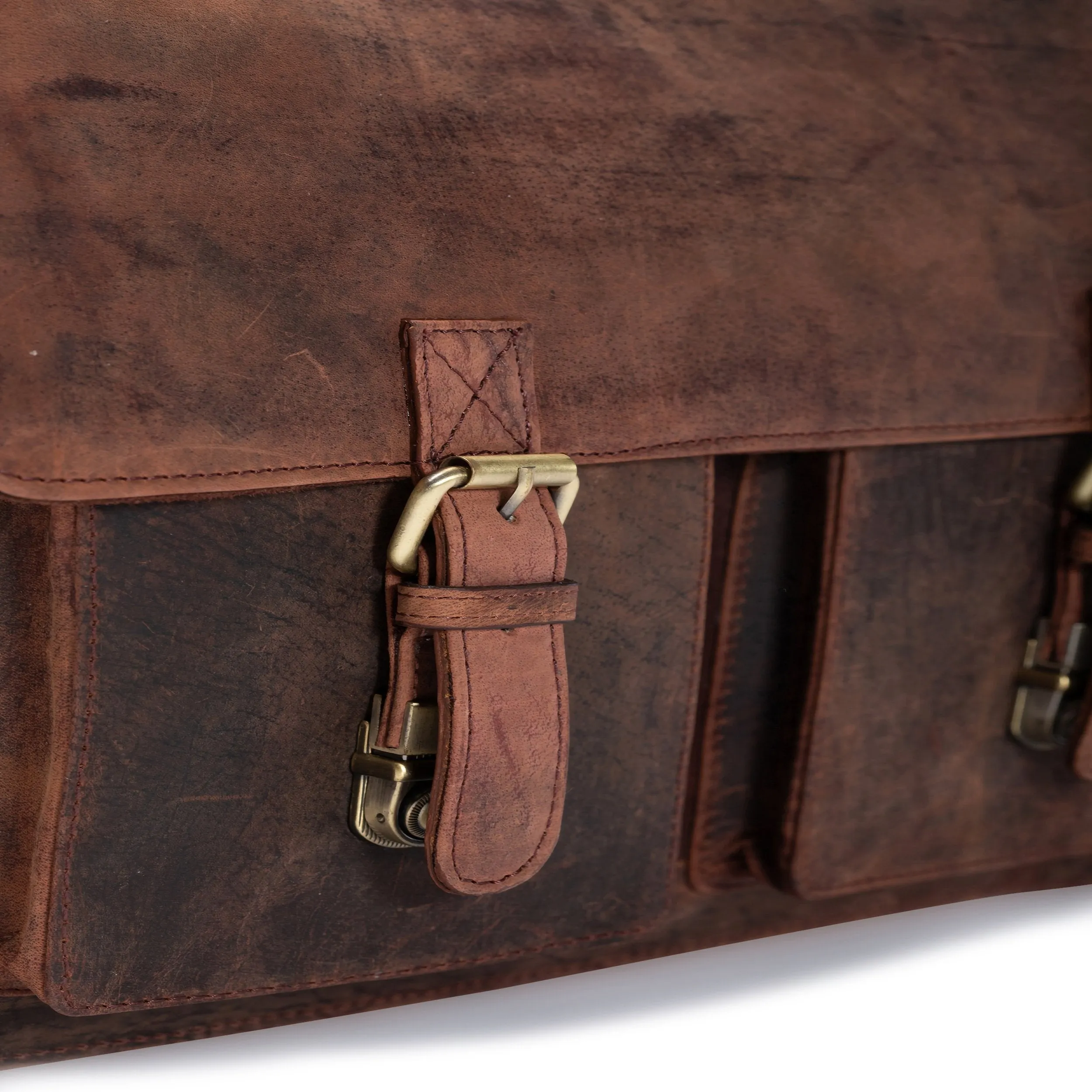 Vintage Leather Messenger Bag - Toledo