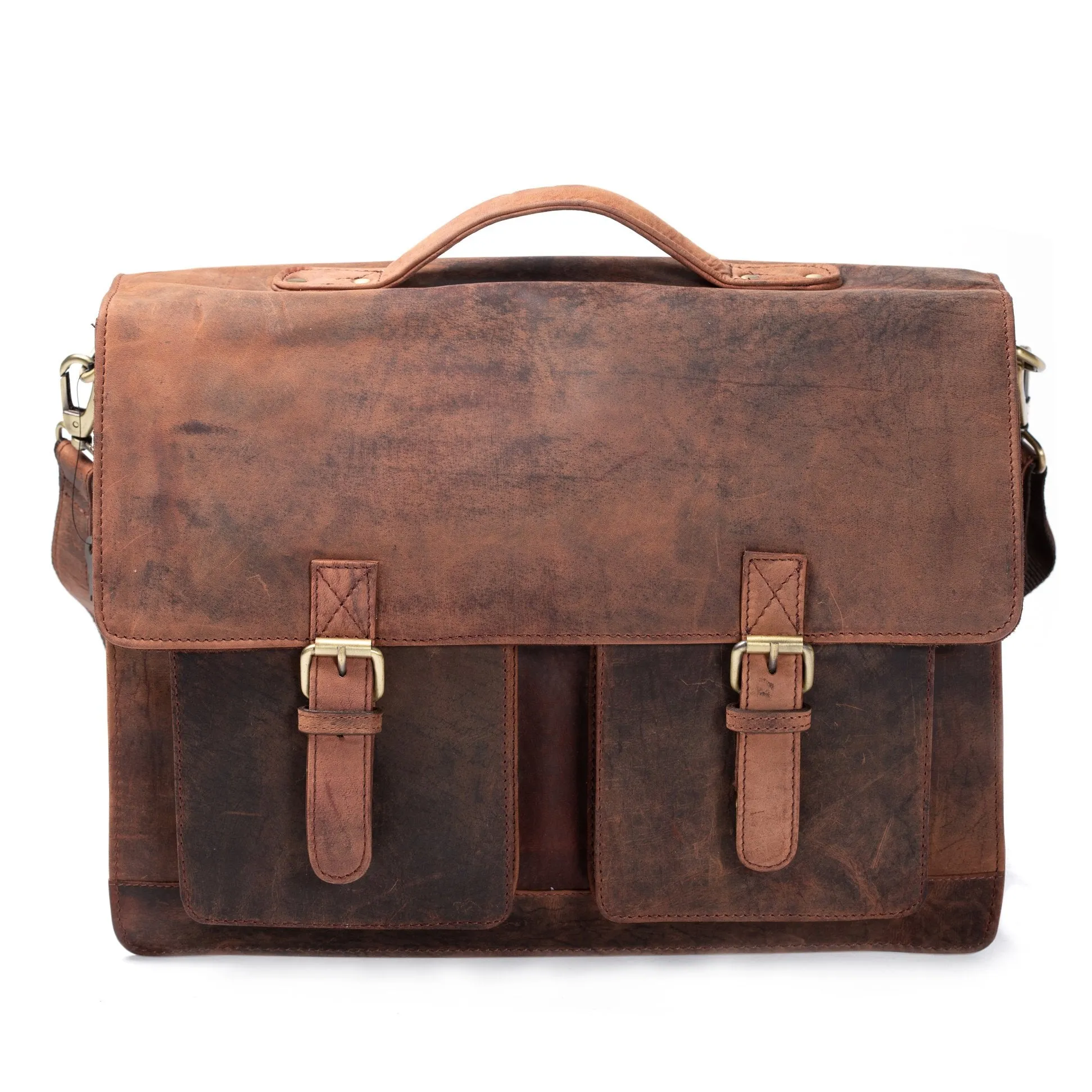 Vintage Leather Messenger Bag - Toledo