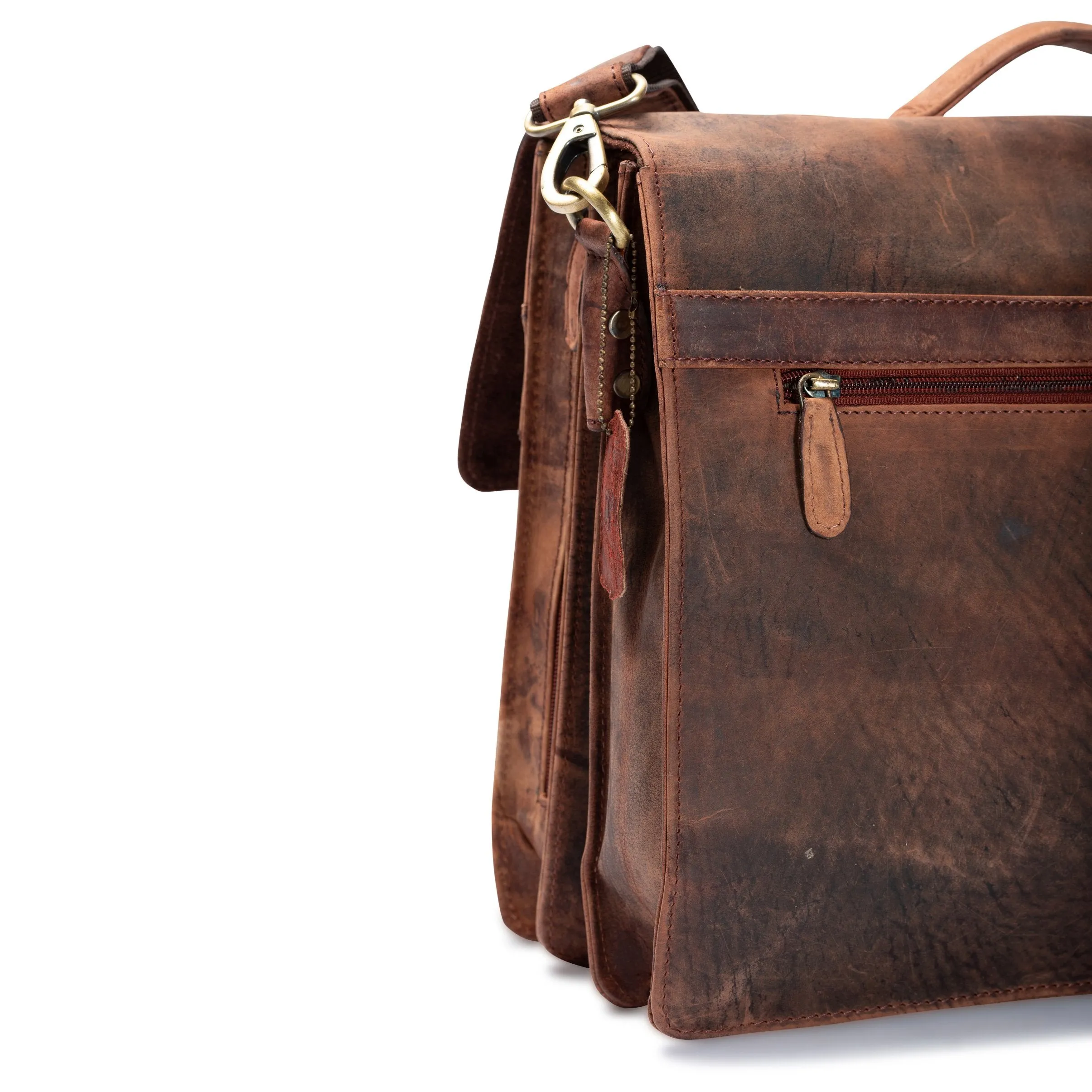 Vintage Leather Messenger Bag - Toledo